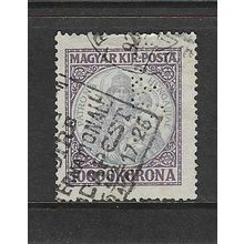HUNGARY 1921 10000k VALUE USED SG427 pin perf