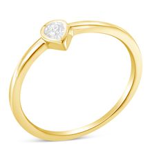14K Yellow Gold Plated .925 Sterling Silver 1/20 Carat Diamond Teardrop Pear-...