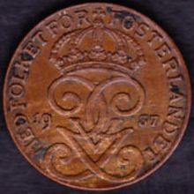 1937 Sweden 1 Ore Coin