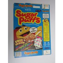 Quaker Sugar Puffs 1993 Cereal Box Magic Paper Stencil 320g Box only