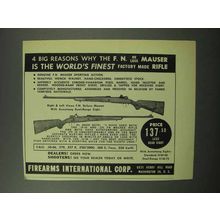 1951 F.I. Ad - F.N. De Luxe Mauser Rifle - 4 Reasons