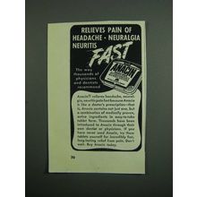 1951 Anacin Medicine Ad - Relieves Pain