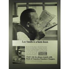 1967 Bank of America Travelers Cheques Ad - Born Loser
