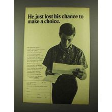 1968 U.S. Army Ad - Lost His Chance to Make a Choice