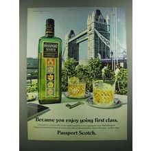 1982 Passport Scotch Ad - Because You Enjoy Going First Class