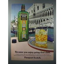 1982 Passport Scotch Ad - Enjoy Going First Class