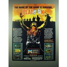 1988 Data East Platoon Software Ad - The Name of the Game is Survival