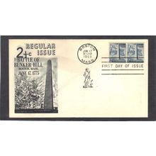FDC Fleetwood 1034 2 1/2c Bunker Hill Pair (Cachet-U/A) CV42099