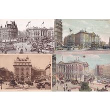 Piccadilly Circus 4x London Man With Painting 10th Man Film Postcard s