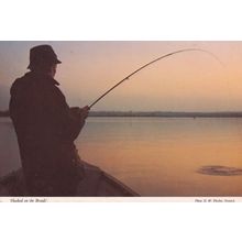 Hooked Fishing Fsherman On The Norfolk Broads Postcard
