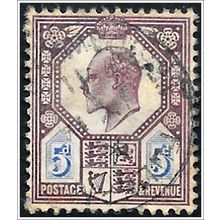 1902 King Edward VII 5d violet/blue Used (as picture) C2-10