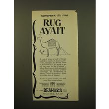 1961 Beshar's Rugs Advertisement - Rug Ayait