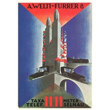 Otto Morach Plakat Der Zurich Taxi Switzerland 1923 Plakat Postcard