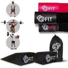 Squat Wedge Block & Barbell Pad Set - 2-Pack Non-Slip Wedges for Elevated Heel L