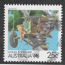 AUS 1988 25c 'LIVING TOGETHER - HOUSING' FINE USED (EBID67-158)