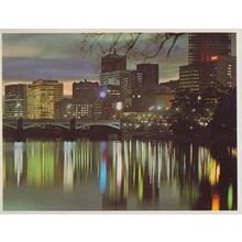 Melbourne Skyline Reflections In Yarra River Victoria Australia Postcard