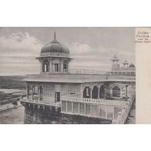 Golden Pavillion Near Jumna Agra India Antique Postcard