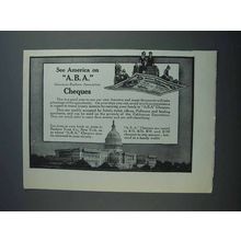 1915 A.B.A. Cheques Ad - See America On
