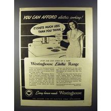 1941 Westinghouse Electric Range Ad - You Can Afford