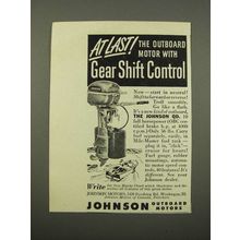 1949 Johnson QD Outboard Motor Ad - Gear Shift