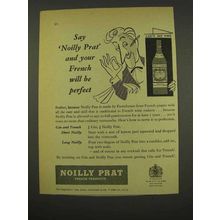 1956 Noilly Prat Vermouth Ad - French Will Be Perfect