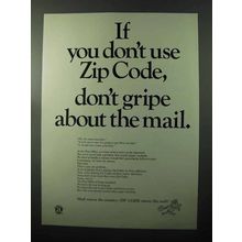 1970 Zip Code Ad - Don't Gripe About the Mail
