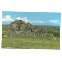 HAYTOR ROCKS, DARTMOOR vintage unused postcard =