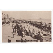 Children's Paddling Pool Brighton Postcard East Sussex