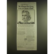 1939 Lady Esther Face Cream Ad - Lady Esther says - My 4-purpose face cream