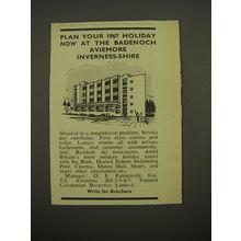 1967 Badenoch Aviemore Inverness-Shire Hotel Ad - Plan your 1967 holiday now