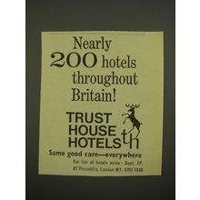 1967 Trust House Hotels Ad - Nearly 200 hotels throughout Britain