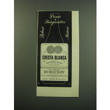 1949 Cresta Blanca California Burgundy Ad - Prince of Burgundies