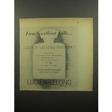 1951 Lucien Lelong Parfum 7 Perfume Ad - French without frills