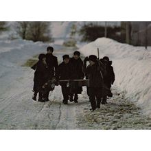 Elmira Schoolchildren Ontario Canada in Winter Returning from School Postcard