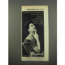 1956 J. Diamond Furs Ad - Put stars in her eyes all year long
