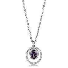 DA300 - High polished (no plating) Stainless Steel Chain Pendant with AAA Gra...
