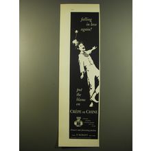 1961 F. Millot Crepe de Chine Perfume Advertisement - Falling in love again?