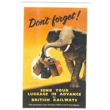 UK RAIL ADVERISING BRITISH RAILWAYS LUGGAGE IN ADVANCE CARD NO10684424