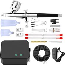 Gocheer Airbrush Kit with Air Compressor, 40 PSI High Pressure Air Brush Non-Clo