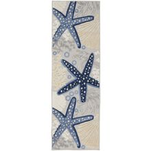 2' X 8' Blue And Grey Animal Print Non Skid Runner Rug