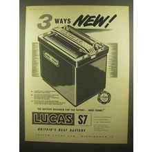 1959 Lucas S7 Battery Ad - 3 Ways New!