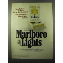 1971 Marlboro Lights Cigarettes Ad - Low Tar Smokers