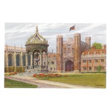 THE GREAT COURT, TRINITY COLLEGE CAMBRIDGE unused postcard A R Quinton =