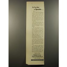 1954 Merrill Lynch Ad - So you want to Speculate