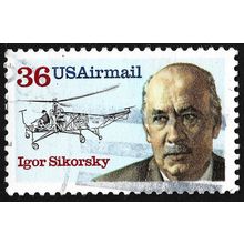 USA 1988 Airmail 36c Igor Sikorsky Sc#C119 USED @A429
