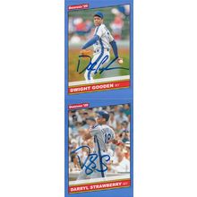 DWIGHT GOODEN & DARRYL STRAWBERRY AUTO 2020 NEW YORK METS HOF WORLD CHAMPIONS