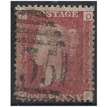 1858 SG43 1d Red Plate 168 Good/Fine Used "DF".