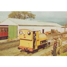 Welsh Train Sir Haydn at Pendre Works Following Rebuild Vintage Railway Postcard