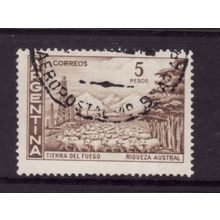 ARGENTINE 1959 5p BROWN TIERRA DEL FUEGO SG 952 FINE USED #5