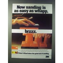 1979 3M Press 'n Sand Discs and Cut Sheets Ad - Sanding as Easy as Whapp, Brzzz